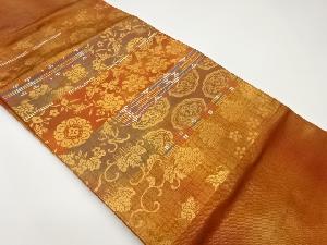 花唐草・華紋・鳥模様織出し名古屋帯